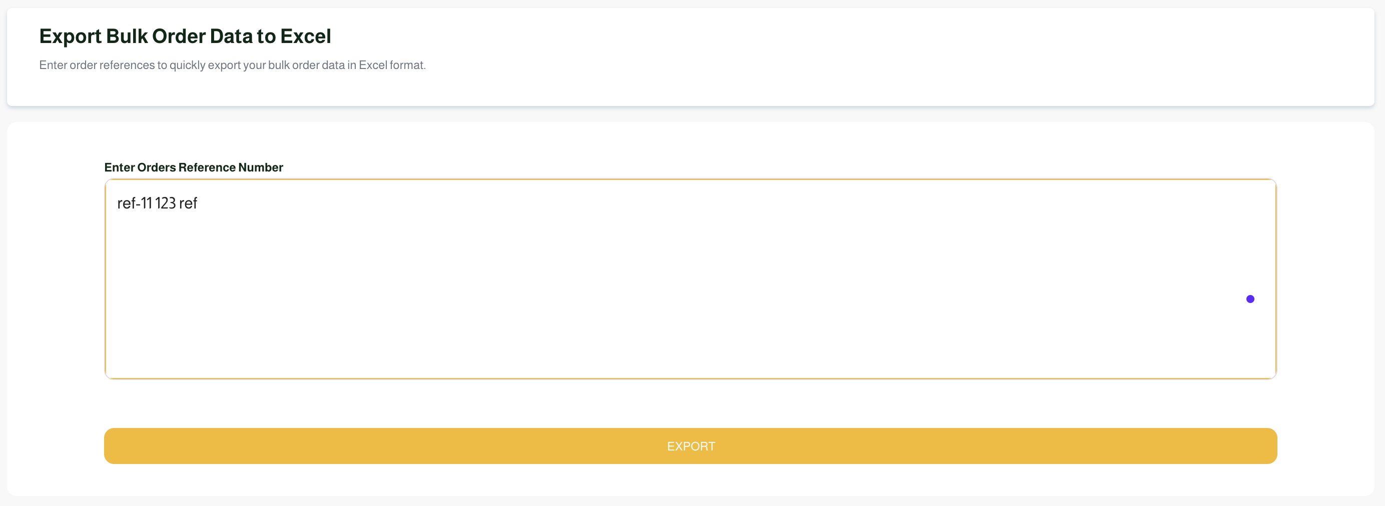 Bulk Excel Export