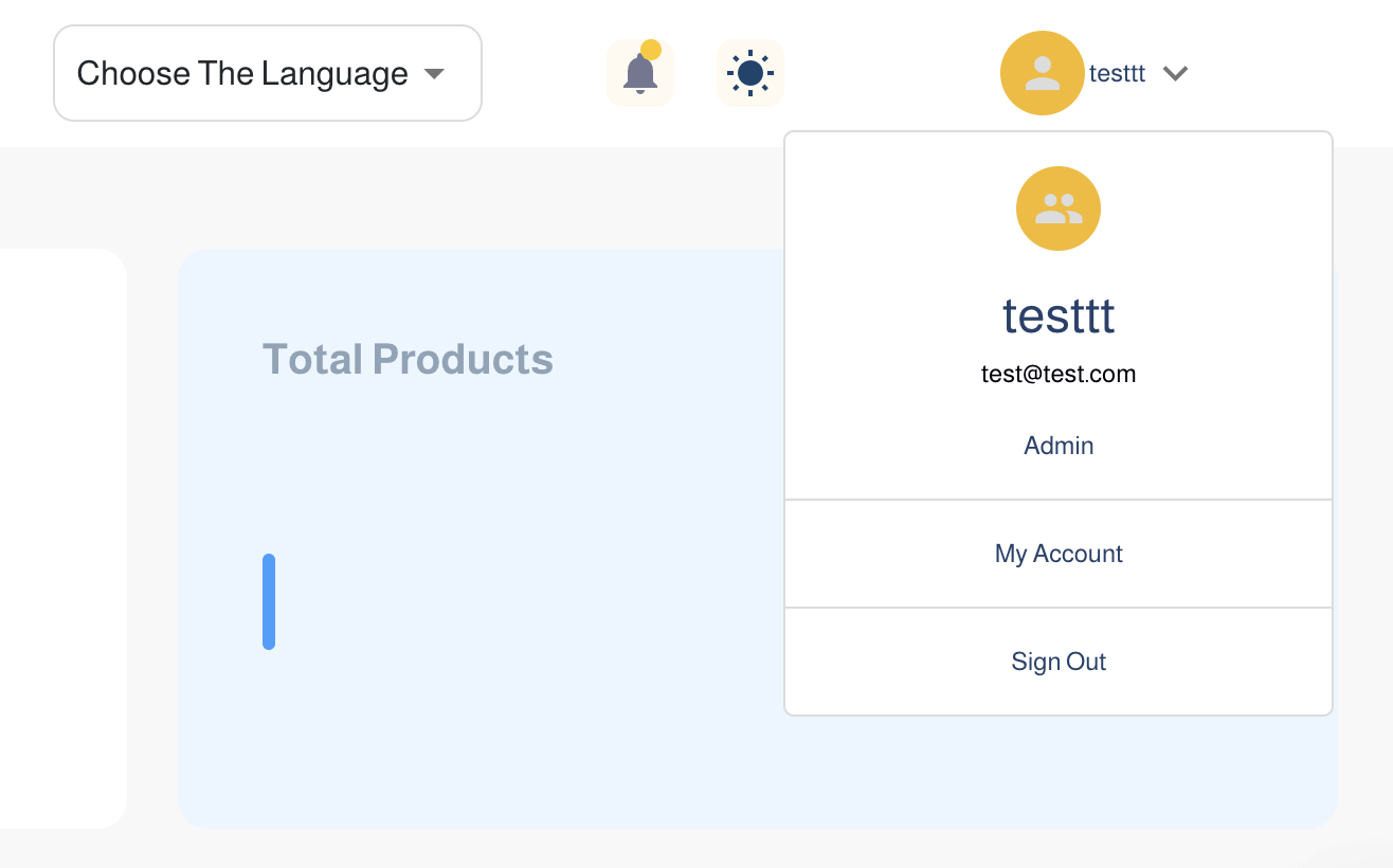 Profile Dropdown Menu
